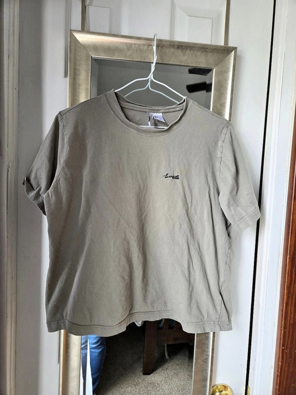 GANNI Short Sleeve Tee in Gray Size Medium